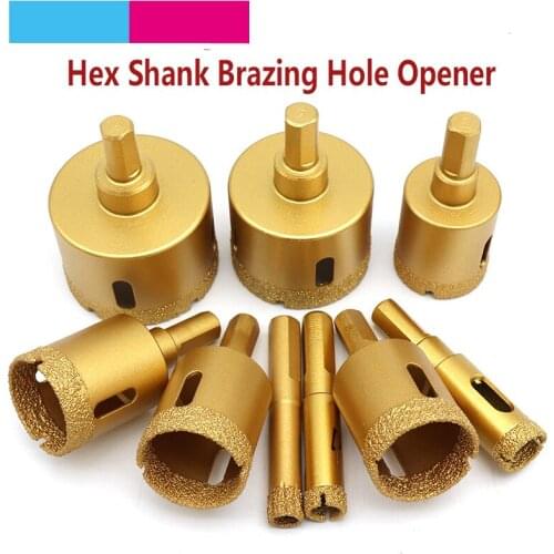 1pcs Hex Shank Brazed Diamond Core Drill Bit Hole Opener 6-50mm For Marble Jade Ceramics Cobble Tile Stone Drilling Tools