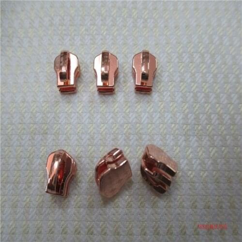 20pcs/lot 3# YKK Bright Rose Gold Pull Puller Head for Metal Zipper Chain Bag Box Sewing Accessories