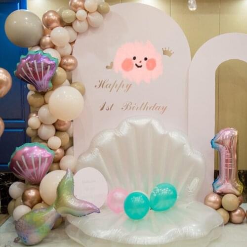 32/40inch Number Foil Balloon Mermaid Birthday Party Decorations Mermaid Party Balloons Kids Baby Shower Decor Helium Globos