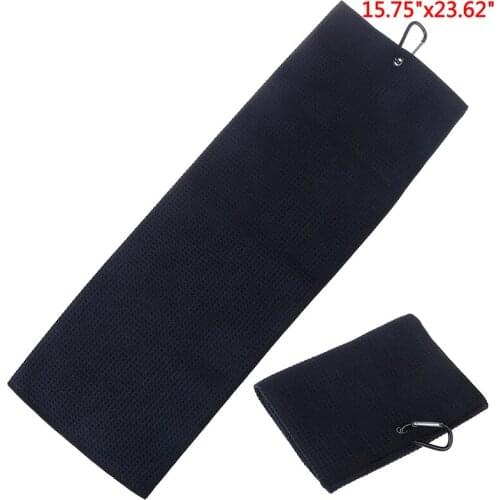 4 Colors Microfiber Golf Towel With Hook Cleans Clubs Balls Hands Golf Towel 40x60cm