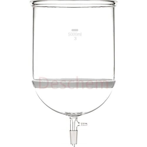 5000ml,24/40,Glass Buchner Funnel,5L,3# Sand Core Filter,Vacuum Hose Adapter,Lab Glassware