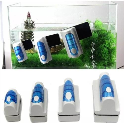 Aquarium Fish Tank Magnetic Clean Brush Glass Floating Algae Scraper Curve Glass Cleaner Scrubber Tool Window Cleaning Magnet