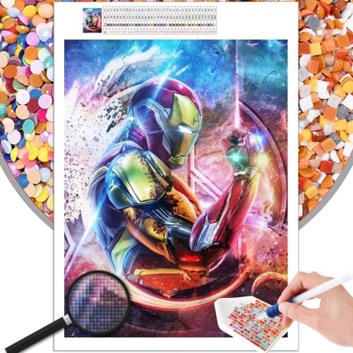 Diamond Painting Iron Man Hero Marvel Movie Cartoon The Avengers Theme Embroidery 5D DIY Square Round Photo Stitch Mosaic Kit