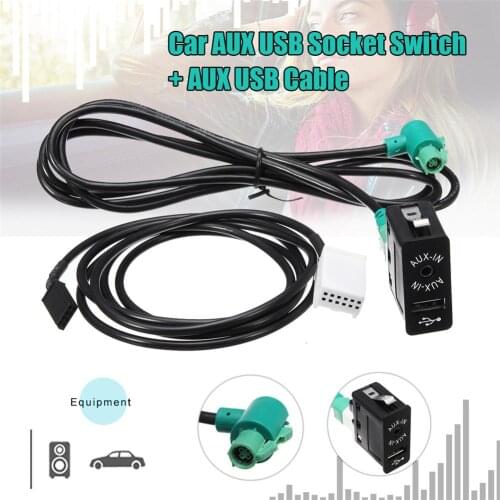Car AUX USB Socket Switch Stereo Audio Cable Harness Cable AUX IN Kit for BMW E60 E61 E63 E64 E87 E90 E70 F25