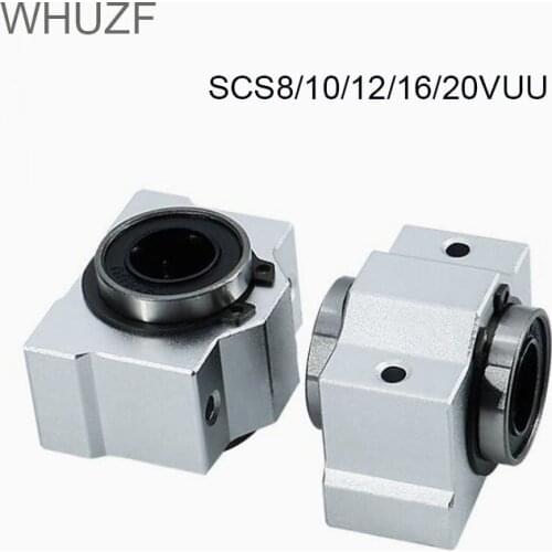 Free shipping 2/4pcs SC8VUU SC10V SC12VUU SC16VUU SC20VUU Linear Bearing Linear Block Bearing Units CNC Router Linear Rods Shaft