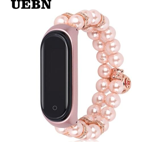 UEBN For Xiaomi Band 4 Pearl perfume Wristband Metal Shell Replace Strap fashion luxurious new ladies watch band for miband 3