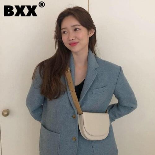 [BXX] PU Leather Crossbody Saddle Bags For Women 2021 Autumn Winter Shoulder Handbags Female Fashion Travel Bag HN999