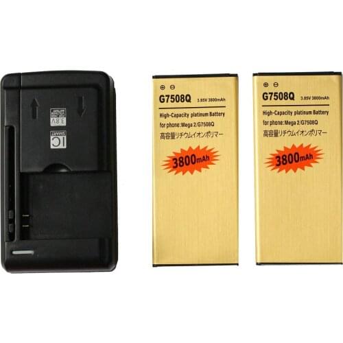 Ciszean 2x 3800mAh EB-BG750BBC Replacement Battery + Universal Charger For Samsung Galaxy Mega 2 G7508Q G750F G7508 G750 G750A