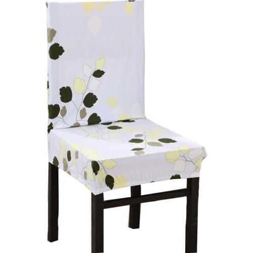 Elastic Spandex Polyester Chair Cover Plants Floral Printed Seat Protector Durable Seat Covers Dining Room Hotel Chair Case