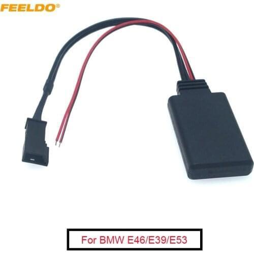 FEELDO 1PC Car Wireless Bluetooth Module Receiver 3Pin Stereo Audio CD AUX-in Adapter For BMW E46/E39/E53 Accessory AUX Cable