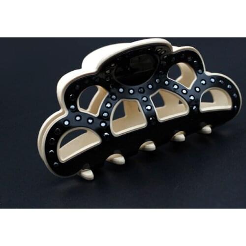 Black Claw Hair Clip - French Styles Hair Ornament for Women Girl Rhinestone Hair Accessories Jewelry Tiara for Business Daily