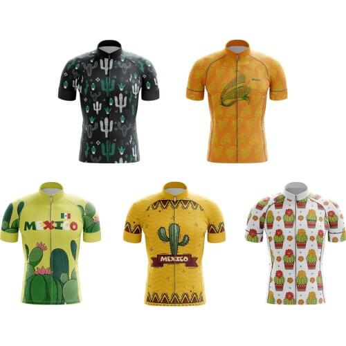 HIRBGOD Male Bike Wear Quick-Drying Polyester Short Sleeve Riding Shirt for Mexican Flag Pattern Mens Cycling Jersey,TYZ789-01