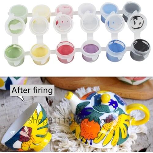 6-Color Pottery Art Ceramic Pigment Portable Set Underglaze Color Jingdezhen Ceramic Painted Pigment Baking Color DIY Paint Set