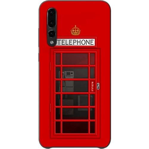 Red Telephone Fashion Classic New phone case For Black Sotf Silicone TPU huawei p30 p20 Lite p10 p9 p8 series aesthetic Coque
