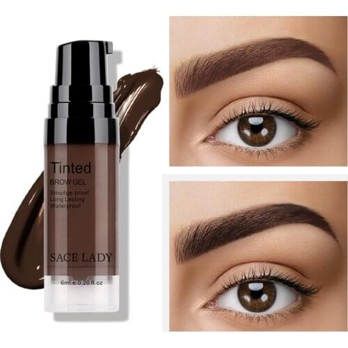 6 Color Eyebrow Cream Enhancers Long-Lasting Waterproof Air-Cushion Dye Eye Brows Gel Brown Tinted Liquid Eyebrows Tint Makeup