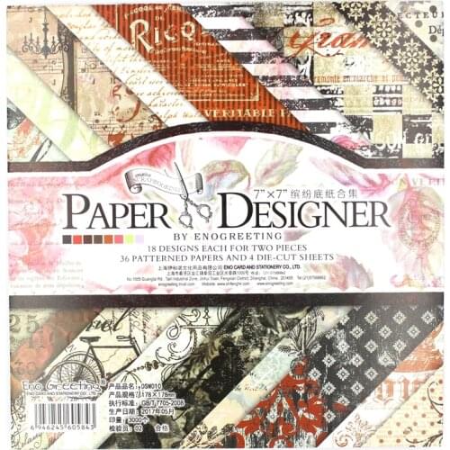 KSCRAFT 36sheets/lot Vintage floral pattern creative papercraft art paper handmade scrapbooking kit set books