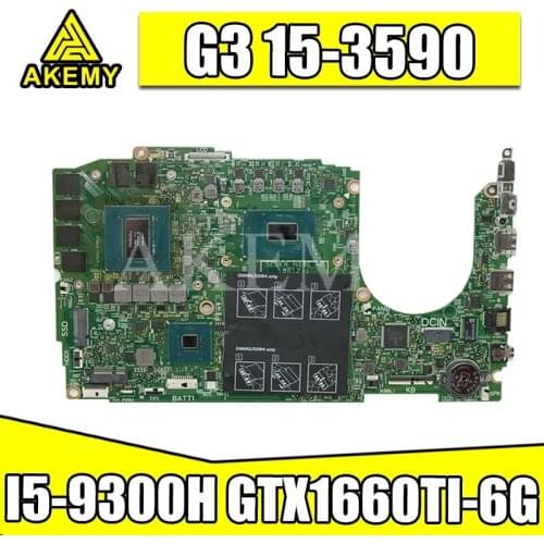 Laptop motherboard For DELL Inspiron G3 15-3590 original mainboard I5-9300H GTX1660TI-6GB