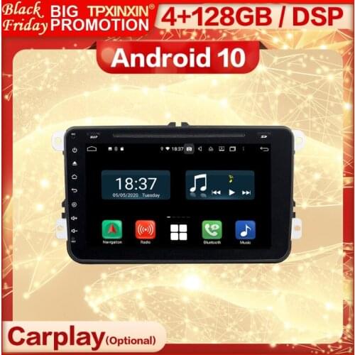 4+128G Carplay 2 Din Android 10 Screen Multimedia Stereo Receiver For VW UNIVERSAL GPS Navi Wifi BT Radio Audio Player Head Unit
