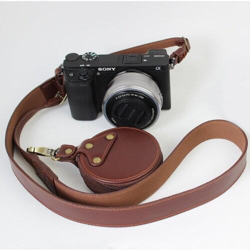 Genuine Cowhide Leather shoulder Strap for Olympus Panasonic Nikon Canon Sony A7III A7RM2 A9 A6500 slr real leather neck strap