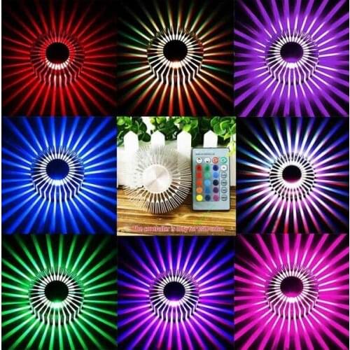 Modern Aluminum 3W RGB LED Wall Lamp Novelty Sunflower Wall Sconce for KTV Bar Ceiling New Year Decoration AC85-265V