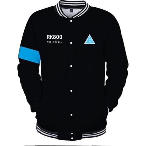 2020 New Detroit Become Human Baseball 3D Jacket Women Hip Hop Jacket Men High Quality 3D Print Outerwear & Coats Casual Button