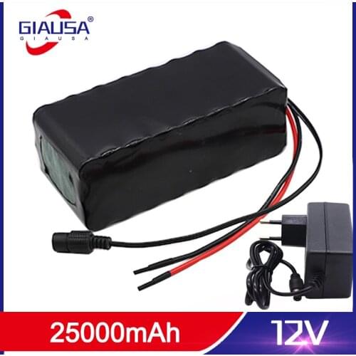 Original Large capacity 12v 25ah 18650 lithium battery protection board 12v 25000mAh for inverter miner light with BMS + charger