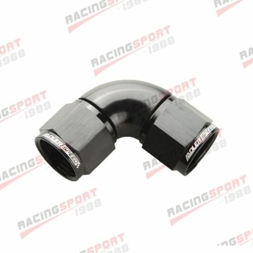 10AN To AN10 Female To Female 90 Degree Full Flow Swivel Adapter Black