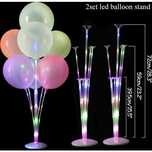 2x Balloon stand Kids birthday party decorations kids LED lights ballon column Wedding decor Baby shower globos holder Party use
