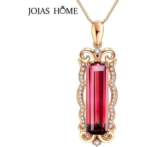 JoiasHome 925 Sterling Silver Pendant Rose Gold with Rose Red Square Butterfly Pendant Necklace Female Gift Wedding Gift