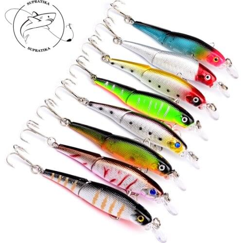 8PCS/lot Double Section Bait Fishing Lures 92mm/7.6g 2 Segment Dive Swimbait Isca Artificial Feeder Jointed Bait Tackle Pesca