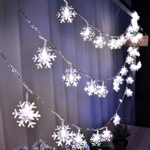 6M Star Snowflake Fairy Garden Decoration Light String Christmas Garland Christmas Pendant Xmas Ornaments Christmas Decorations