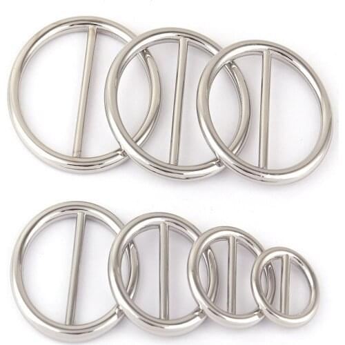 15-40mm Silver Metal Adjustable Slide Round Bar Buckle Dog Collar Strap Belt Buckle Purse Handbag Hardware Webbing Bag Leather