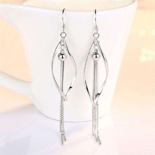 Hot Korean Fashion Long Tassel Earrings Water Drop Screw Back Twisted Dangle Earings Fashion Jewelry KED3273