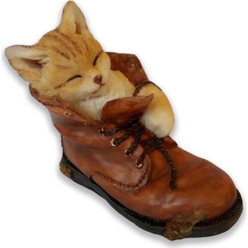 Silicone Molds 3d Cute Kitten Sleeping in The Shoes Shape Candle Mold Soap Mould for Cake Decoration S5125 Aroma Stone Molds 001