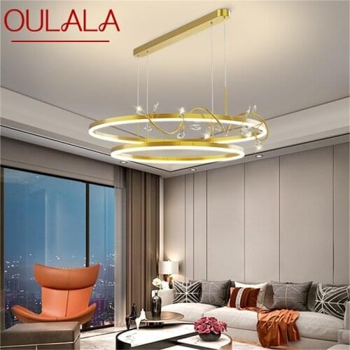 OULALA Nordic Pendant Light Contemporary LED Gold Lamps Crystal Fixtures for Home Dining Living Room
