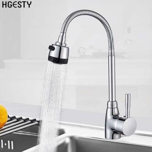 Kitchen Faucet 360 Degree Rotation Spout Water Saving Outlet Flexible Tube Pull Down Spray Cold Hot Mixer Tap Wash Basin Faucet