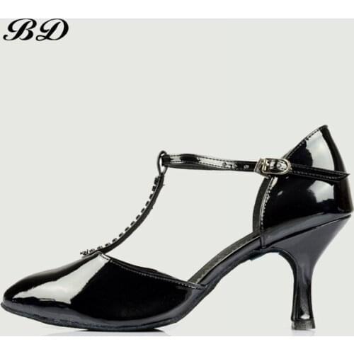 Dance Shoes Ballroom Women Latin Shoes Women Girl Student BD 225 Authentic Lombar Factory Direct BLACK Drilling Shoe Beam HOT