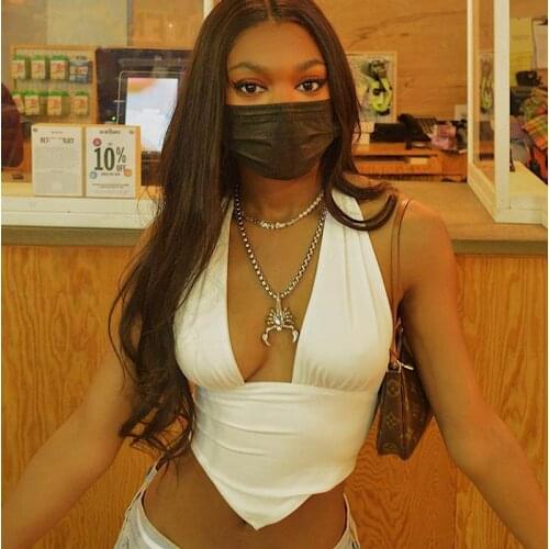 2021 New Summer Womens Solid White/Black V-neck Camis Top Sexy Ladies Crop Top Tank Tops Clubwear Fashion Tanks Cami Clothes