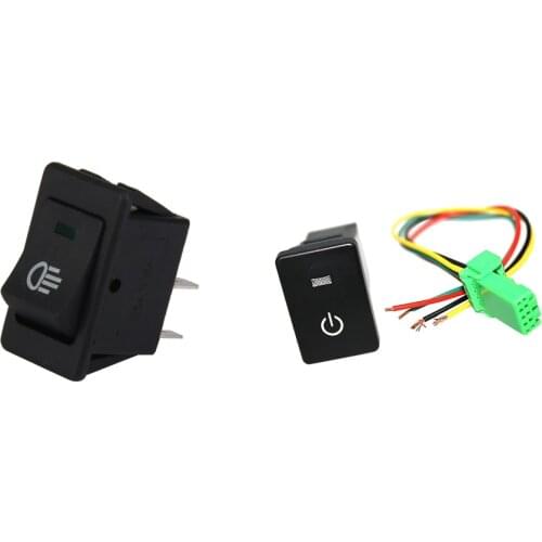 12V Universal Fog Light Switch LED Button+12V Push Switch For Toyota Tacoma