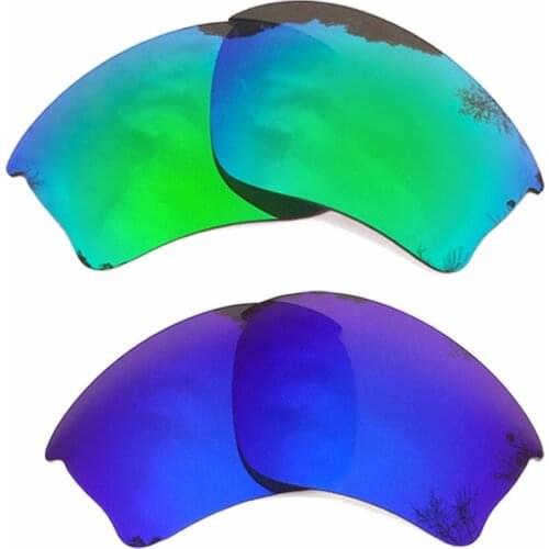 Green Mirrored & Purple Mirrored Polarized Replacement Lenses for Half Jacket XLJ Frame 100% UVA & UVB