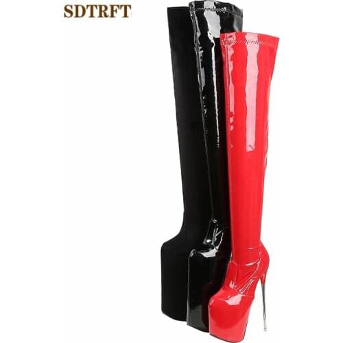 SDTRFT 20cm Ultra Thin High Heels Over The Knee boots Platform unisex botas mujer ladies Cosplay Pumps women Motorcycle shoes
