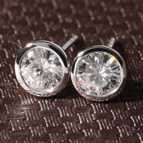 Huitan Hot Sale Womens Stud Earrings Silver Color Inlaid Crystal CZ Simple Stylish Earrings Minimalist Gift Statement Jewelry