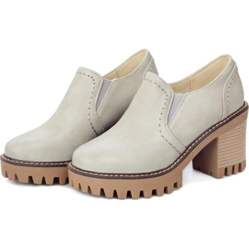 Big Size Simple casual coarse single shoes ladies high heels women shoes woman pumps