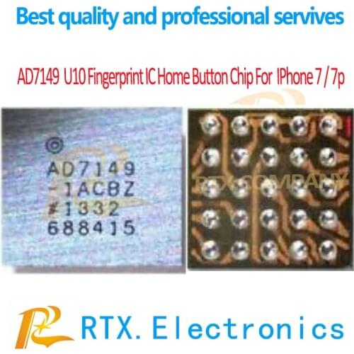 1-30 AD7149 U10 Fingerprint IC For IPhone 7 7Plus 7P 8 8Plus Home Button Touch ID Chip Original BGA on Home Buttton Flex Cable