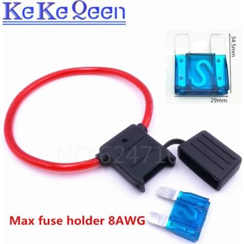 1PCS Inline Auto Blade Fuse Holder 8AWG Fuse Holder MAXI Fuse Holder With 26cm Wire Plastic Cover with 60A MAXI FUSE