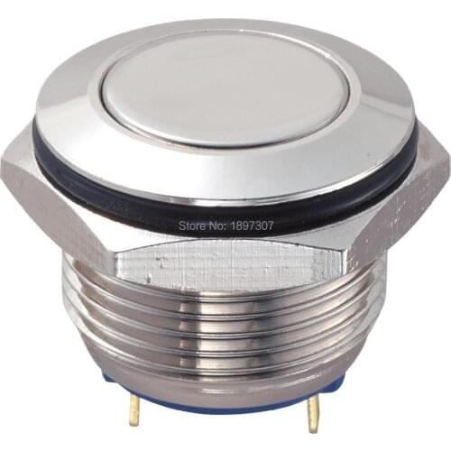 16mm Off/(On) 48V/DC 2A Soldering terminal Nickel Plated Brass pushbutton anti vandal switch