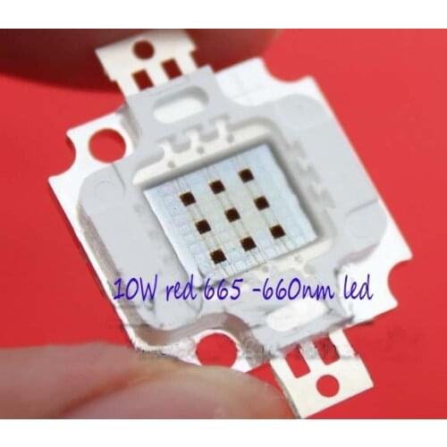 2PCS 10W High Power LED Chip for Plant Growing Deep Red 660nm LED COB Emitter for Plant Growing Tank Aquarium