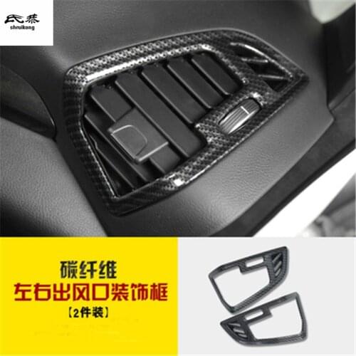 2pcs/lot ABS carbon fiber grain front both sides air conditioning outlet decoration cover for 2017-2018 FORD KUGA Escape