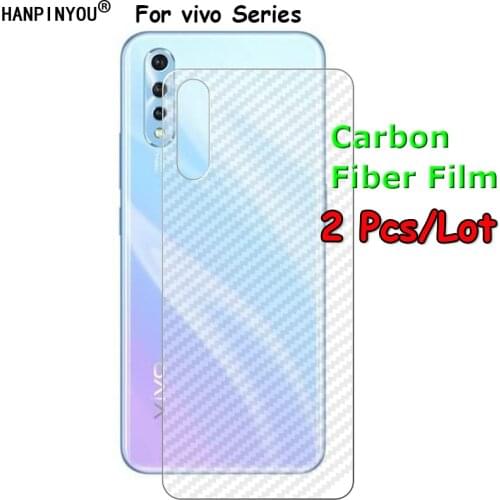 2 Pcs For vivo V17 V15 X27 Z1 S1 Pro iQOO NEO S5 Y17 Y15 Y12 U20 U1 3D Transparent Back Carbon Fiber Film Rear Screen Protector