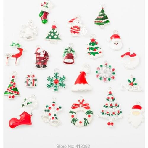 22pcs Christmas tree Vintage zinc alloy metal pendant charms for diy jewelry making 5245-5267